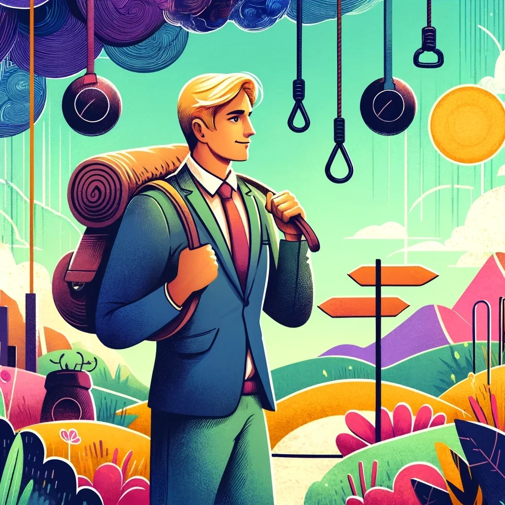 Illustratie: navigeren door een landschap vol obstakels.